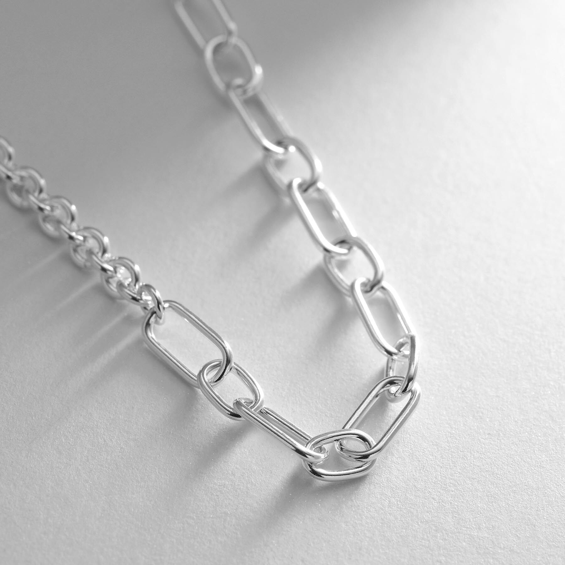 COCOSHNIK ONKITSCH「シルバー ミックスネックレス ケーブルチェーン２ＷＡＹネックレス」|ネックレス|