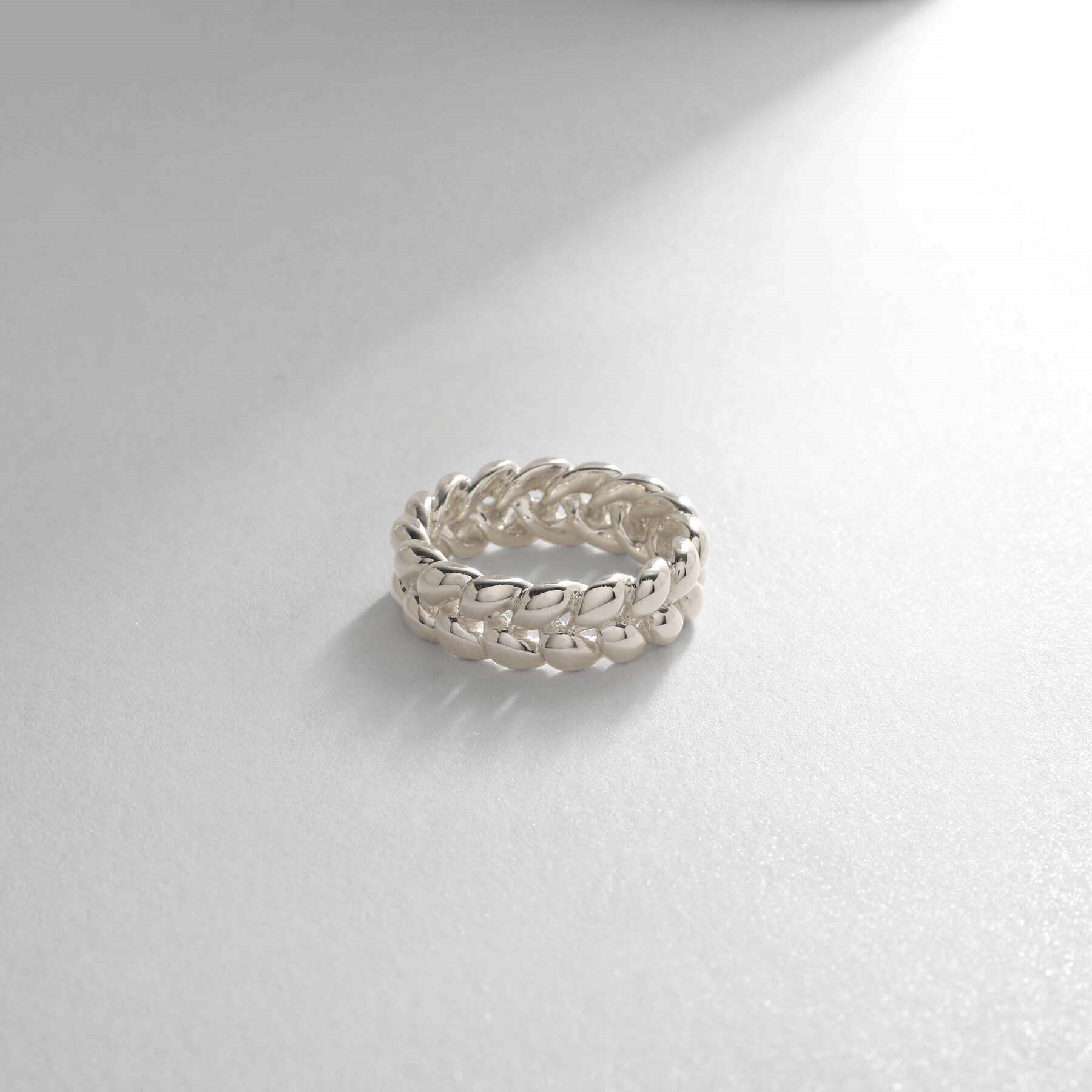 COCOSHNIK ONKITSCH「シルバー ニッティングモチーフ エタニティリングS」|リング|