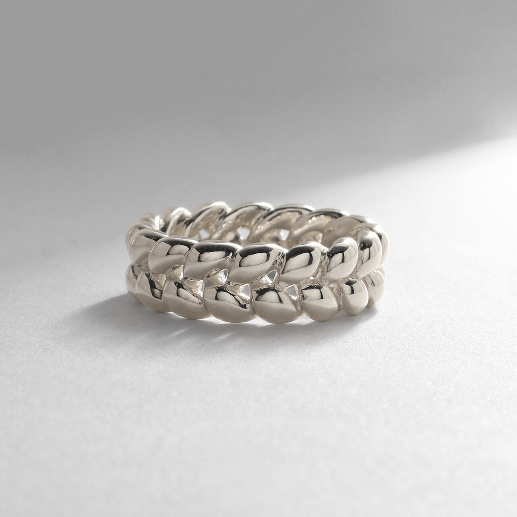 COCOSHNIK ONKITSCH「シルバー ニッティングモチーフ エタニティリングS」|リング|