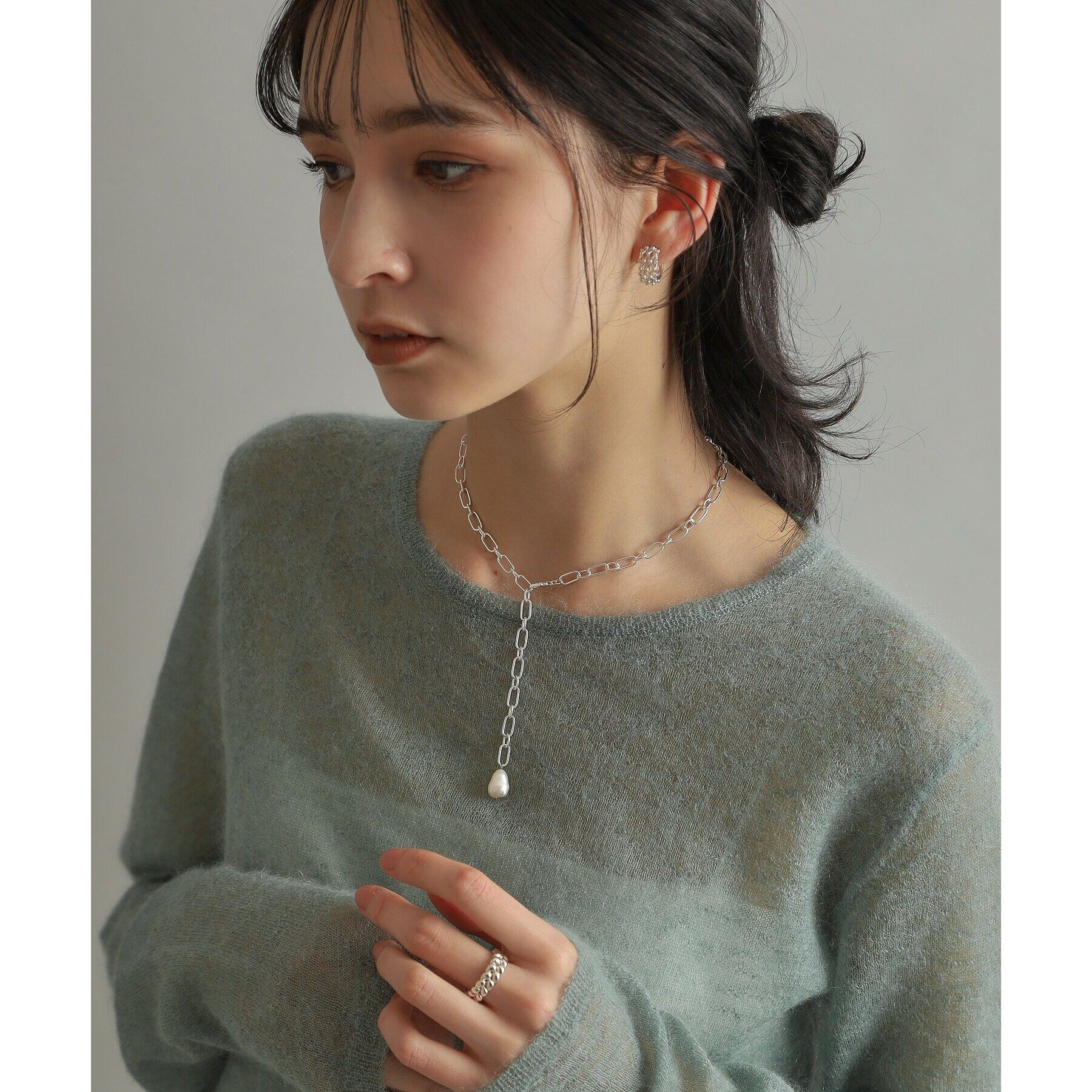 COCOSHNIK ONKITSCH「シルバー ニッティングモチーフ エタニティリングS」|リング|