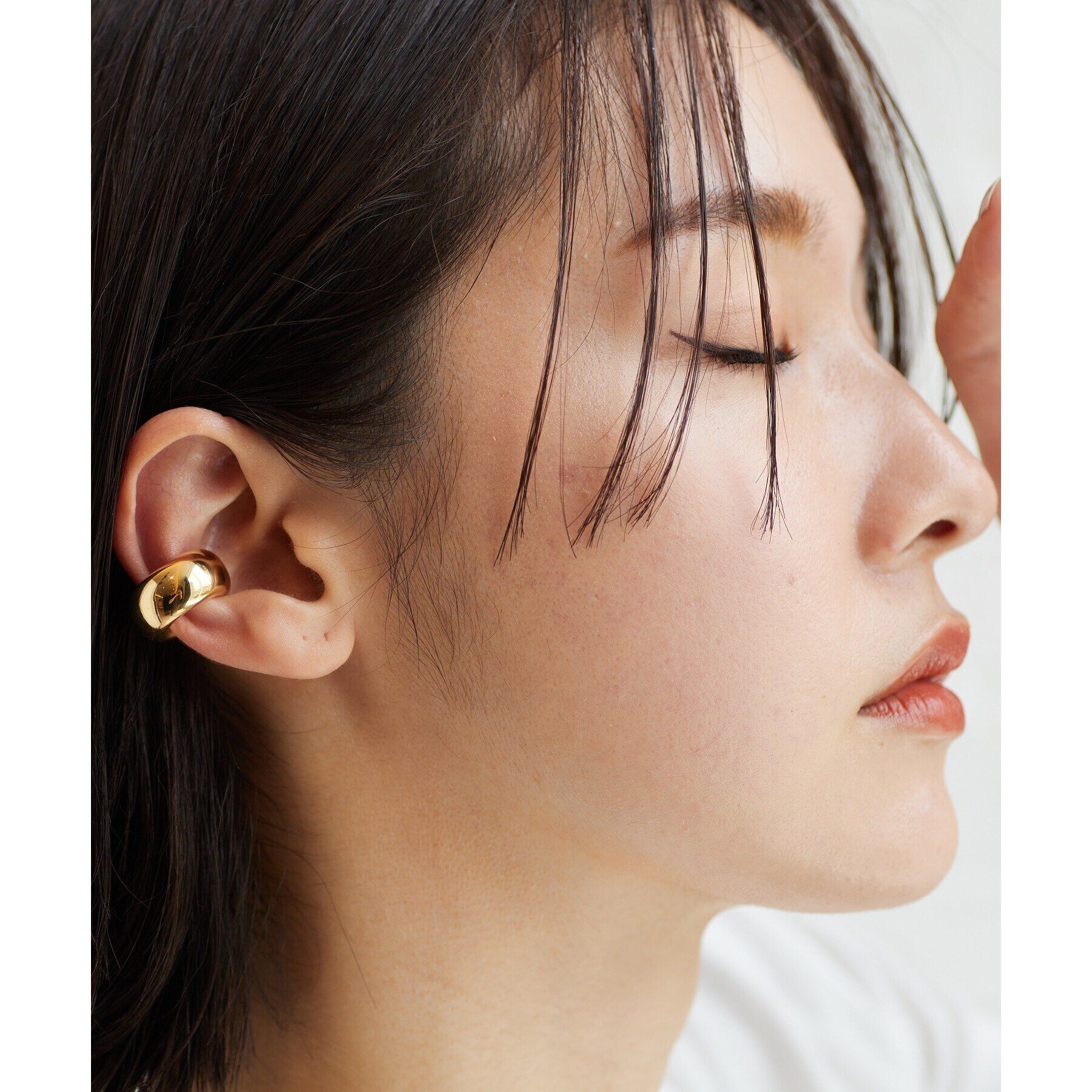 COCOSHNIK ONKITSCH「シルバー ホロウイヤーカフ ワイドフープ GP」|イヤリング|