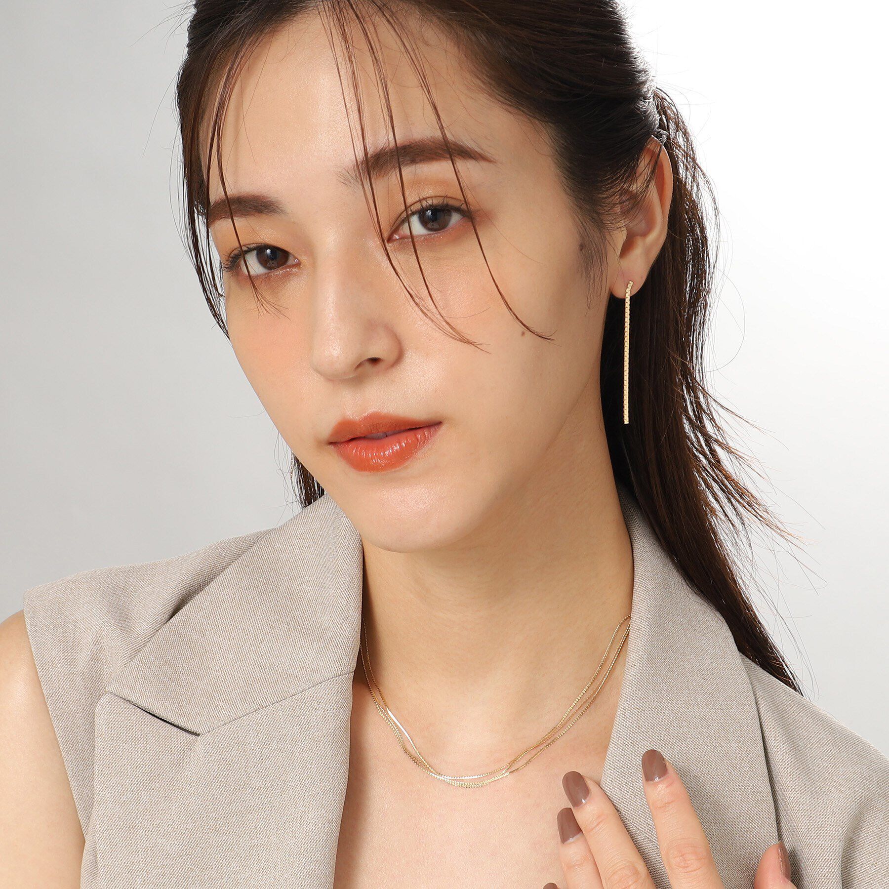 COCOSHNIK「K10ベネチアンフラット3連 ネックレス」|ネックレス|