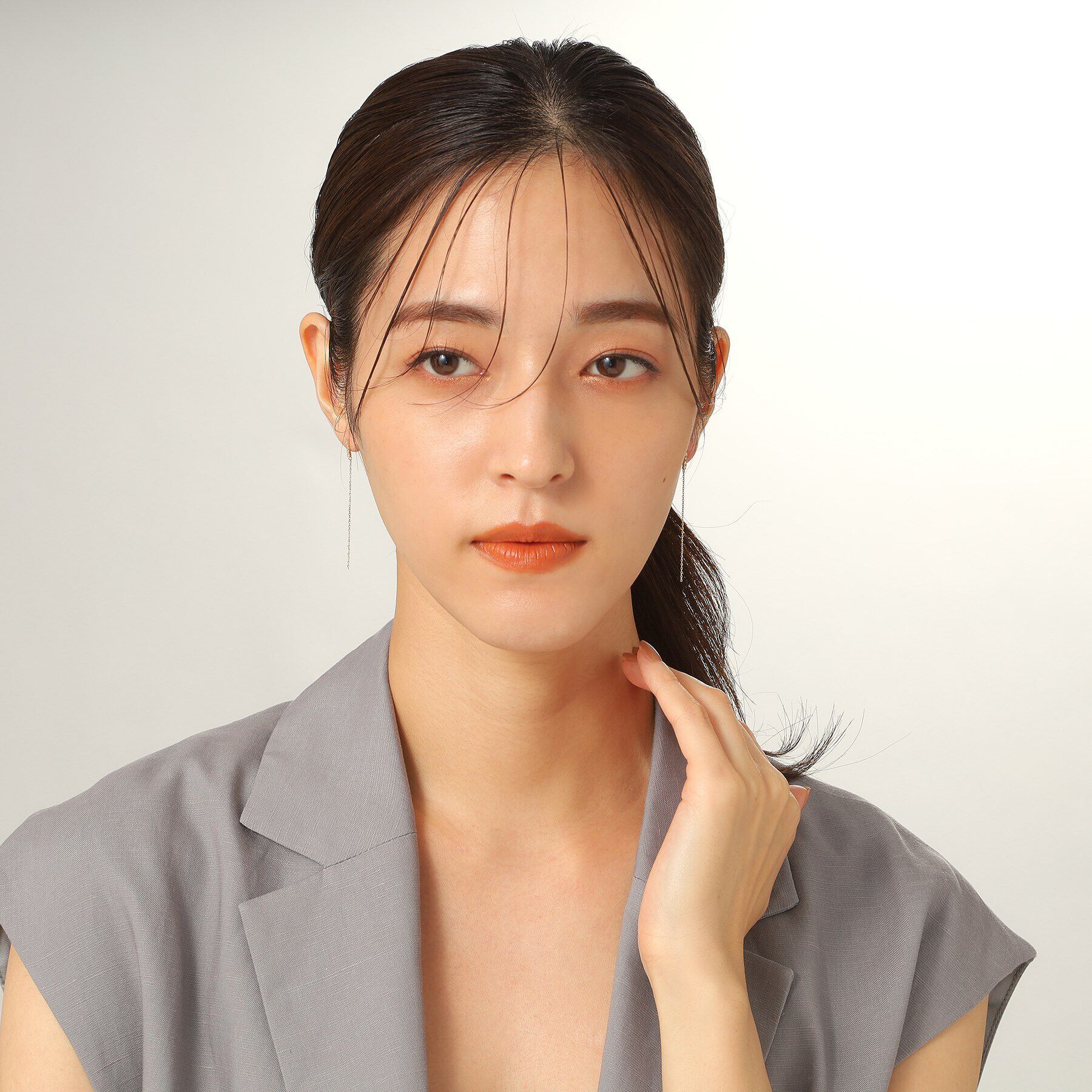 COCOSHNIK「K10ダイヤモンド ハンギングチェーン スタッドピアス」|ピアス|