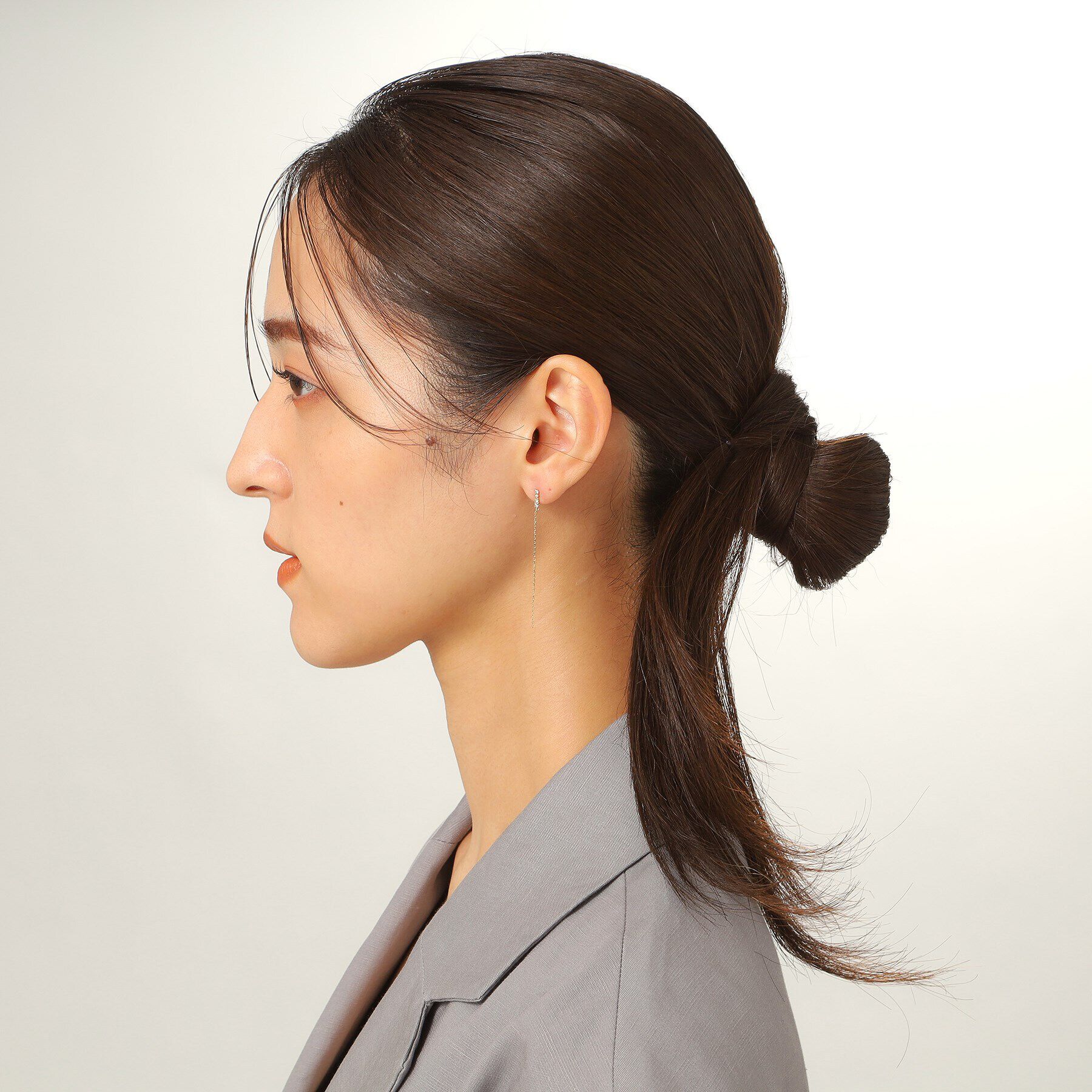 COCOSHNIK「K10ダイヤモンド ハンギングチェーン スタッドピアス」|ピアス|