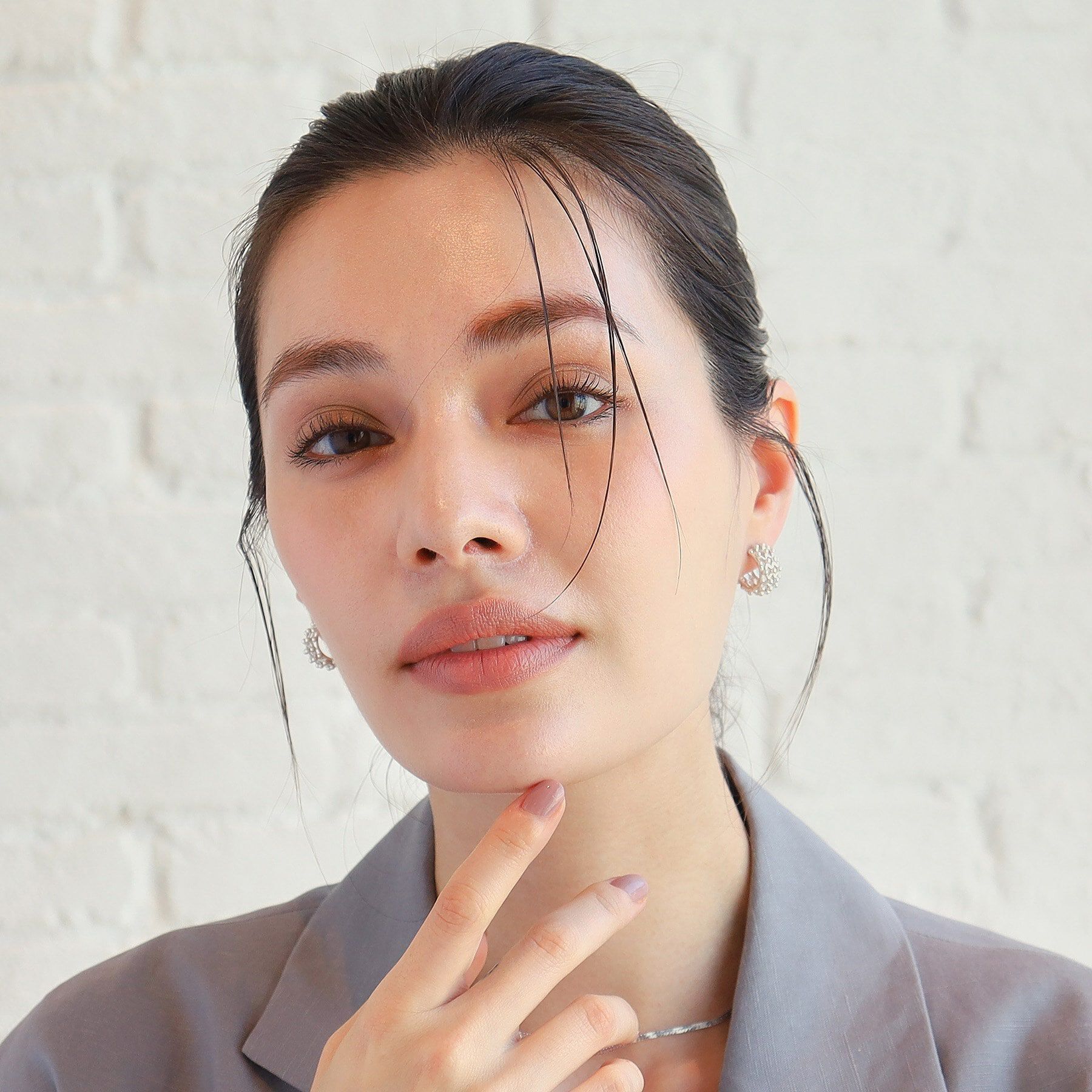 COCOSHNIK ONKITSCH「シルバー スモールフープ ボールメッシュ ピアス」|ピアス|