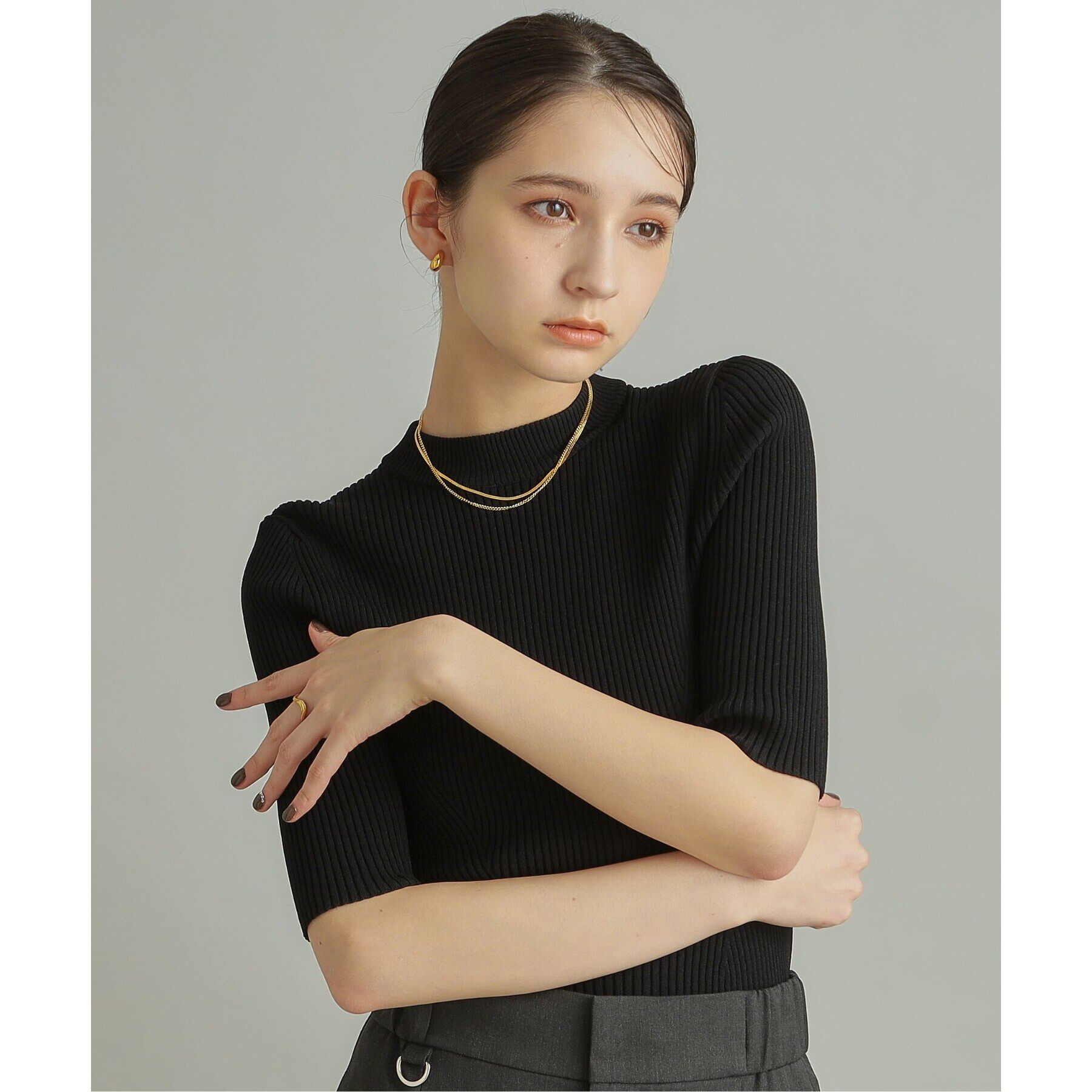 COCOSHNIK ONKITSCH「シルバー ホロウフープピアス ペアシェイプS GP」|ピアス|