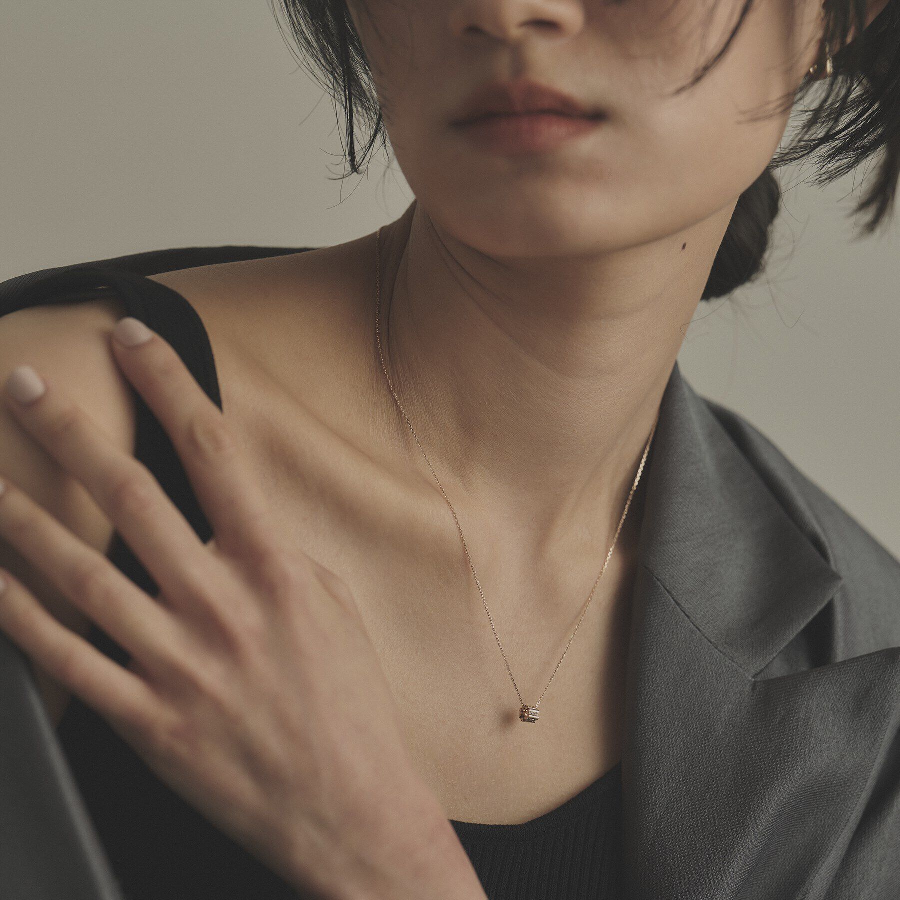 COCOSHNIK「K10ダイヤモンド シフテッドビーズ ネックレス」|ネックレス|