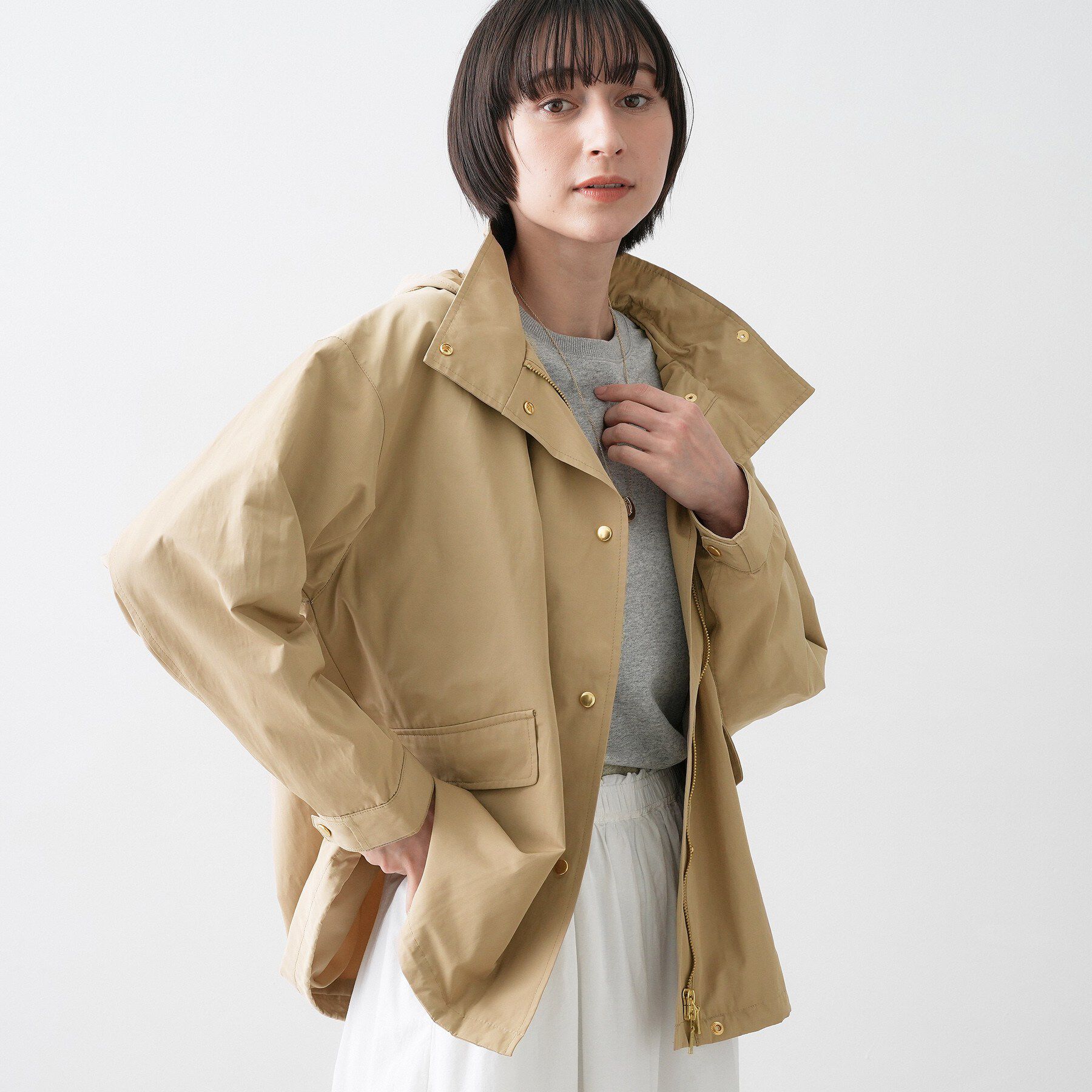 Dessin「【撥水/2WAY】フーディーブルゾン」|ブルゾン・スタジャン|ベージュ(052)