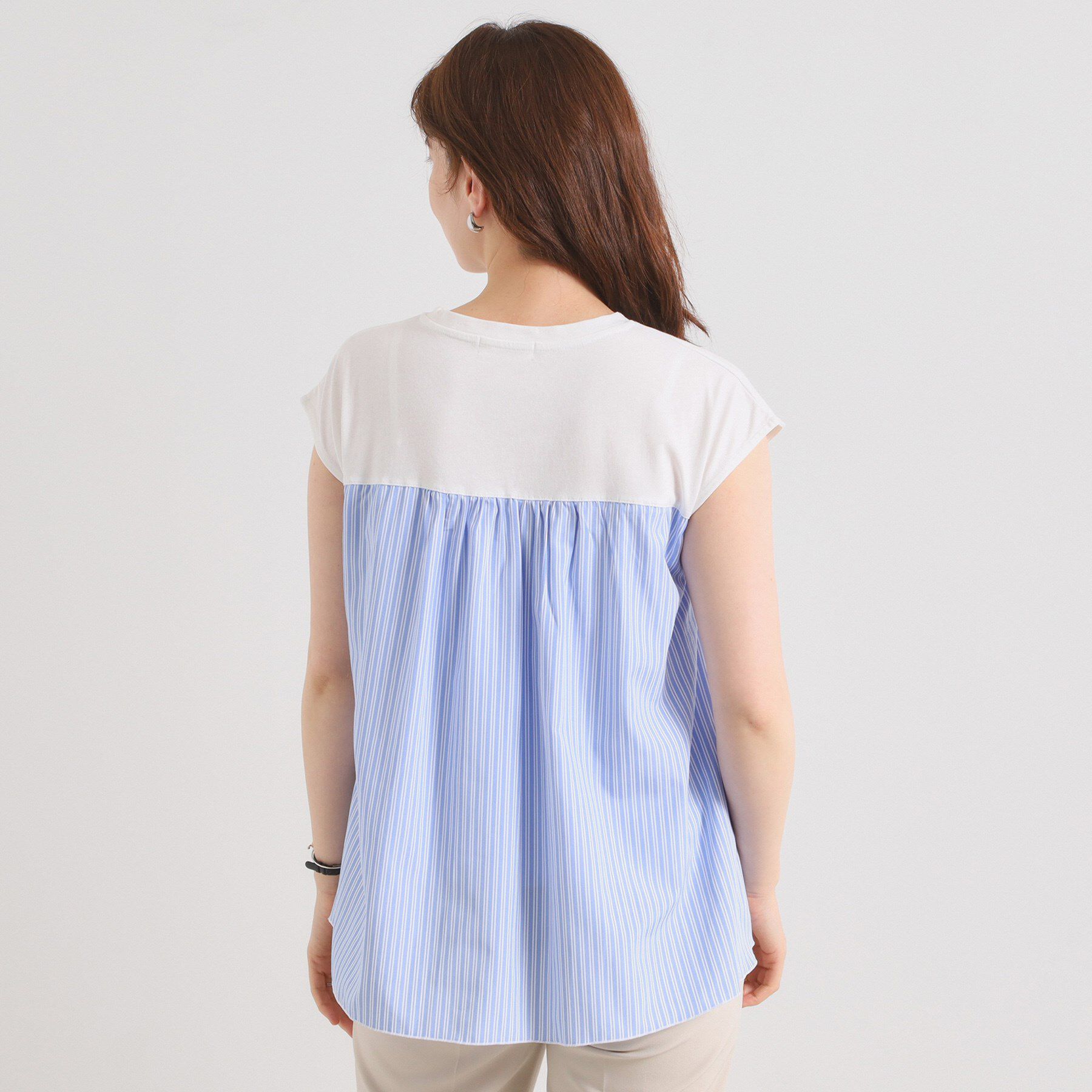 ITS&rsquo;DEMO「【手洗い可】ストライプビスチェ風トップス」|Tシャツ・カットソー|