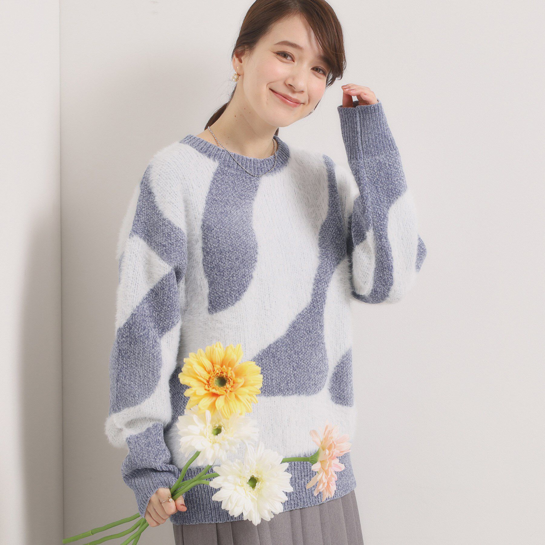 ITS&rsquo;DEMO「【手洗い可】モール&times;シャギーニット」|ニット・セーター|