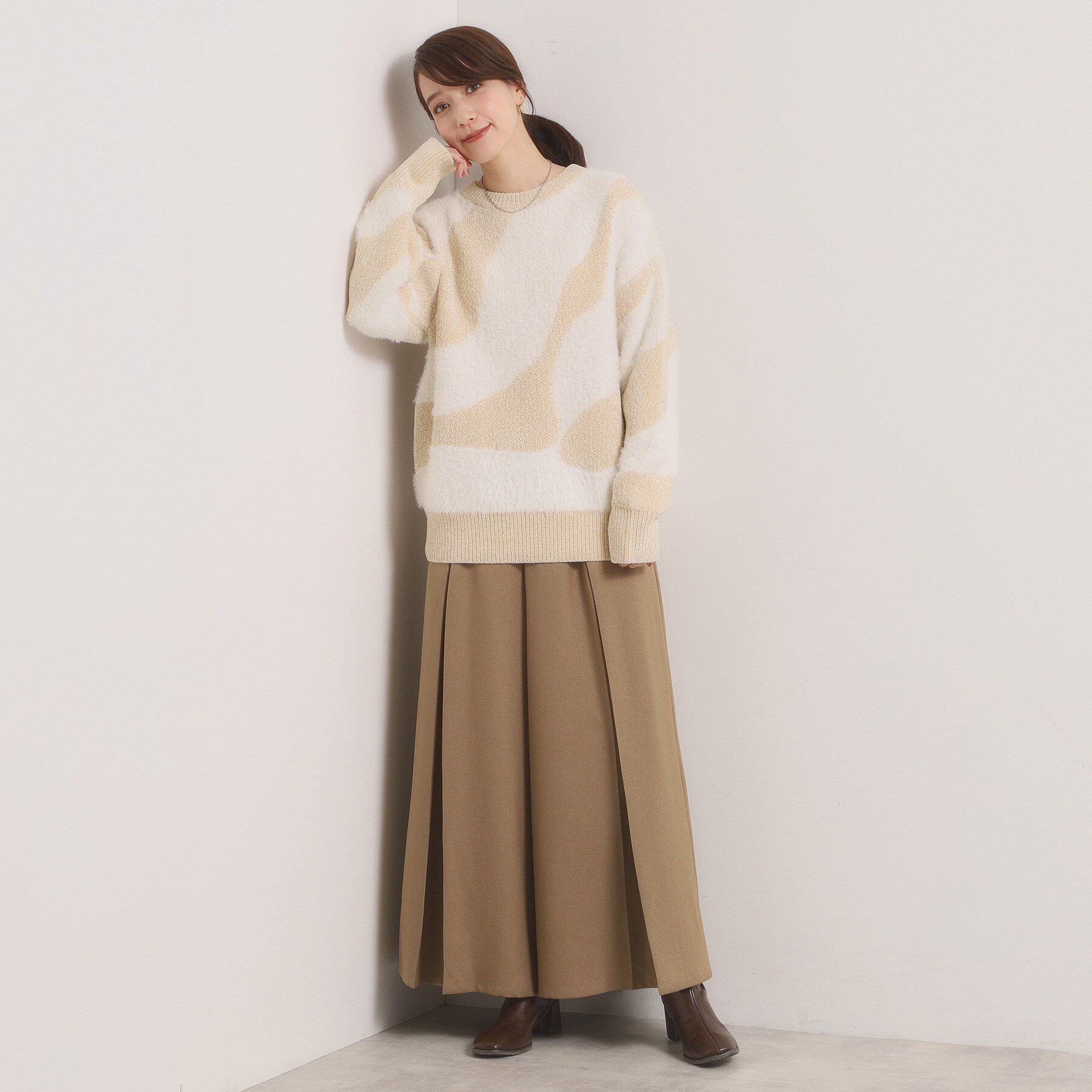 ITS&rsquo;DEMO「【手洗い可】モール&times;シャギーニット」|ニット・セーター|