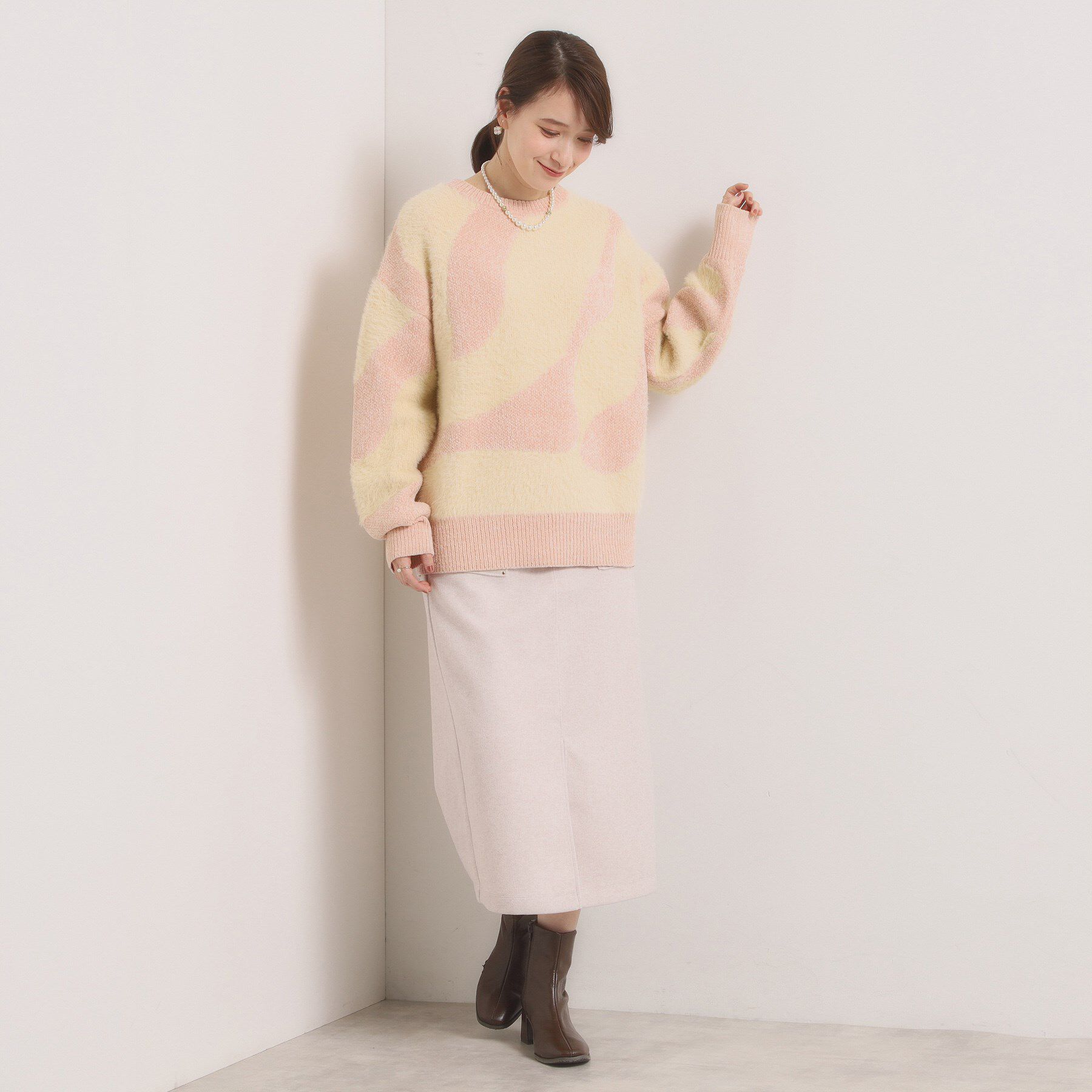 ITS&rsquo;DEMO「【手洗い可】モール&times;シャギーニット」|ニット・セーター|