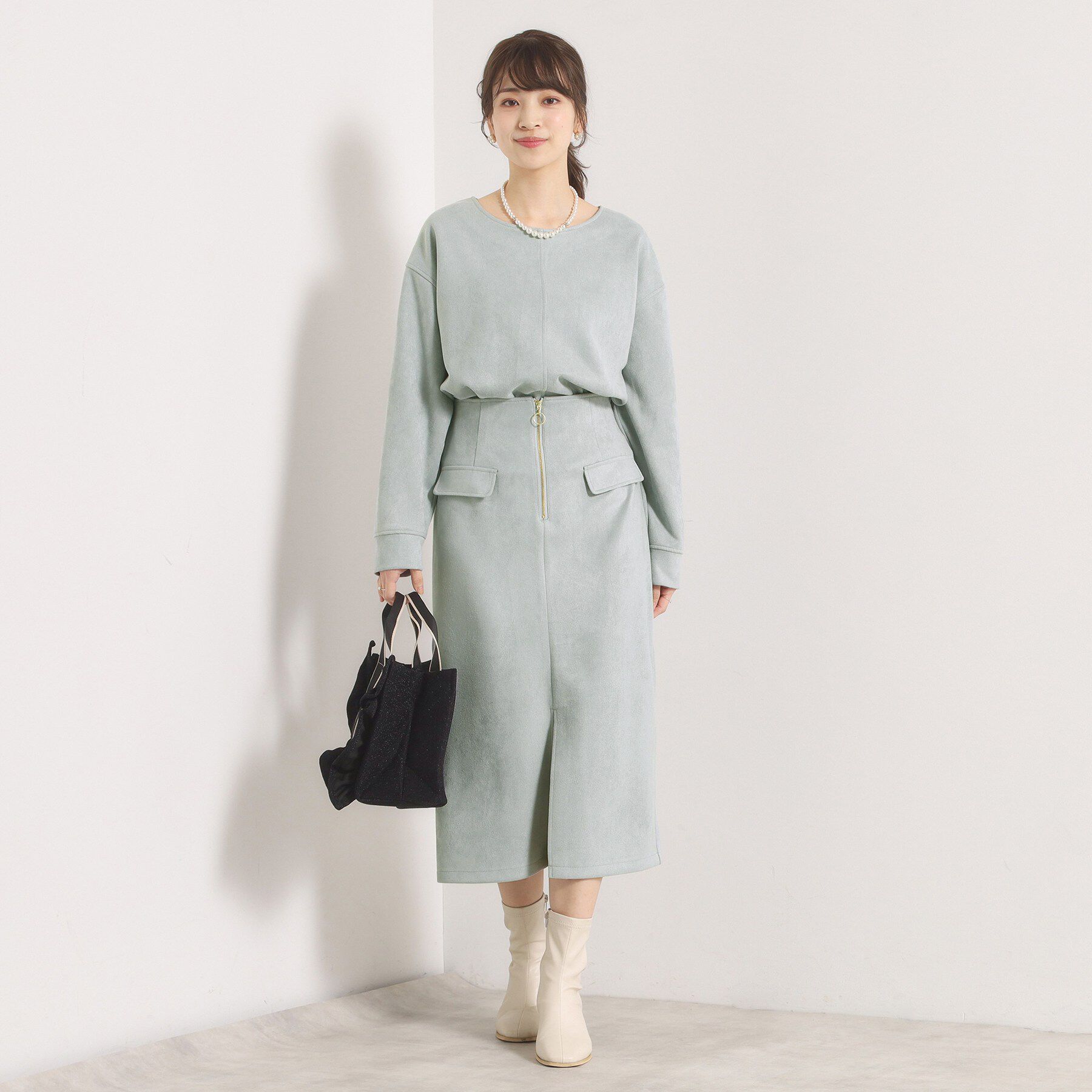 ITS&rsquo;DEMO「【セットアップ可／手洗い可】カットスエードスカート」|スカート|