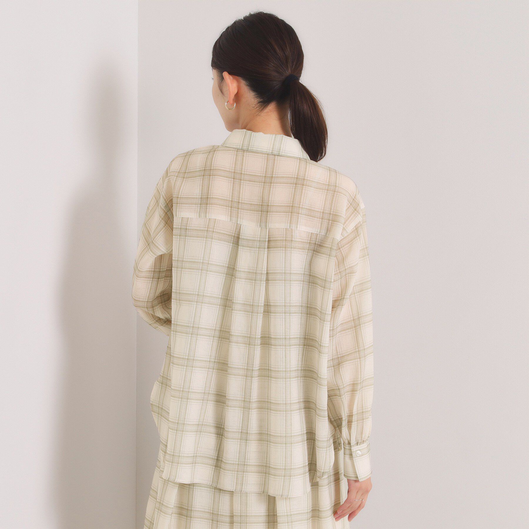 ITS&rsquo;DEMO「【セットアップ可／手洗い可】シアーチェックシャツ」|シャツ・ブラウス|