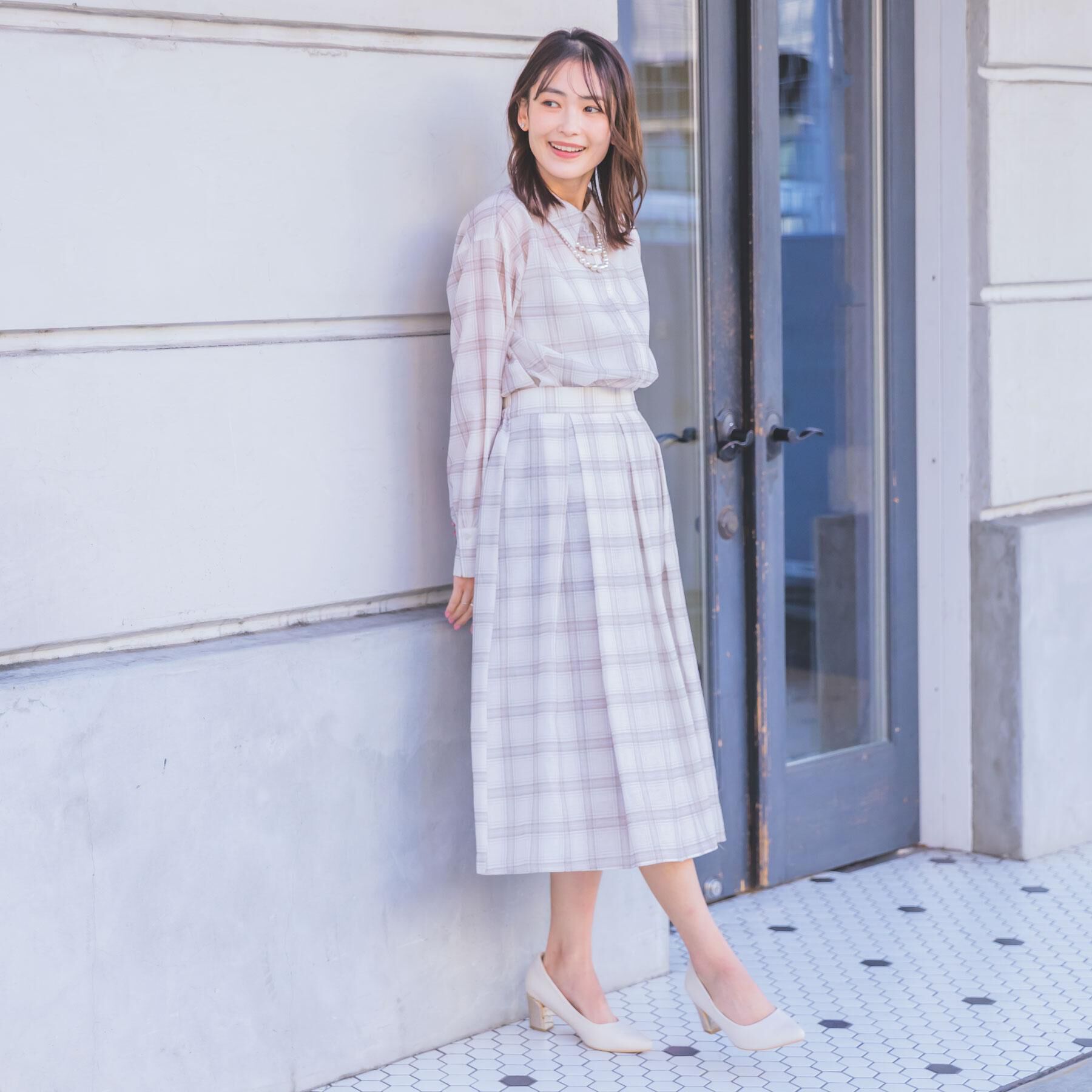 ITS&rsquo;DEMO「【セットアップ可／手洗い可】シアーチェックシャツ」|シャツ・ブラウス|