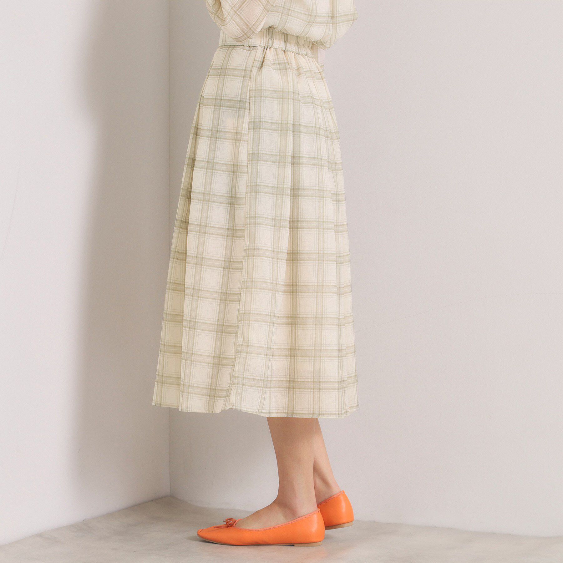 ITS&rsquo;DEMO「【セットアップ可／手洗い可】シアーチェックスカート」|スカート|