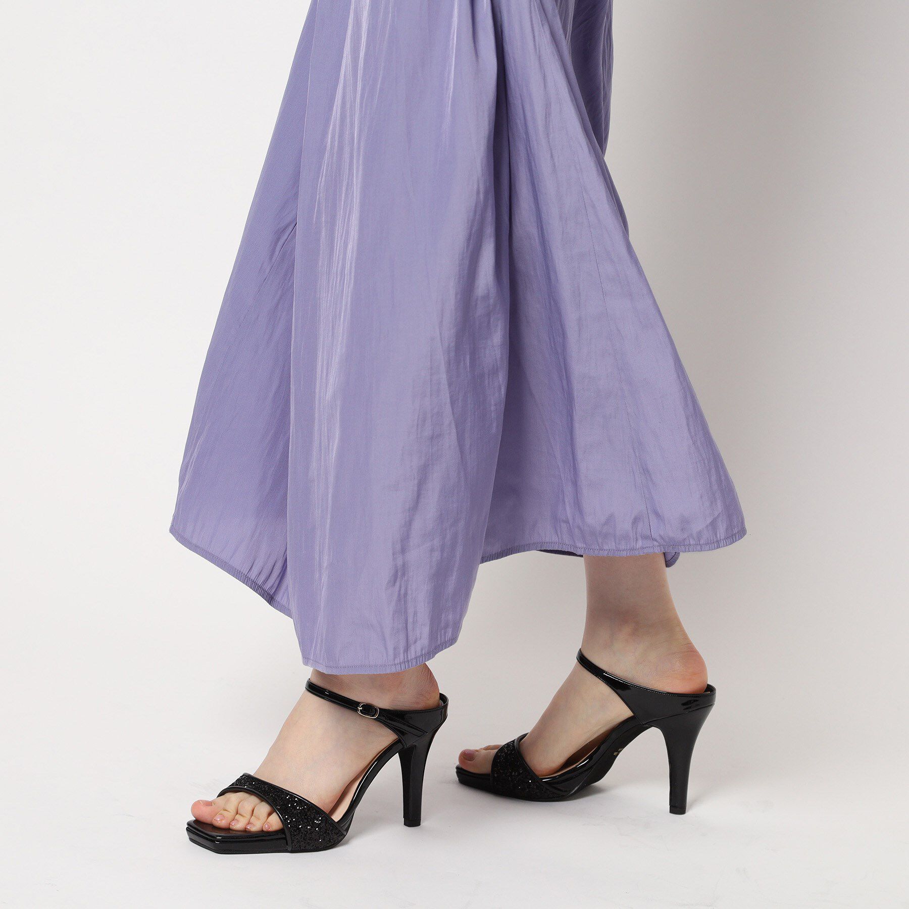 ESPERANZA「スクエアトゥグリッターミュール」|サンダル|