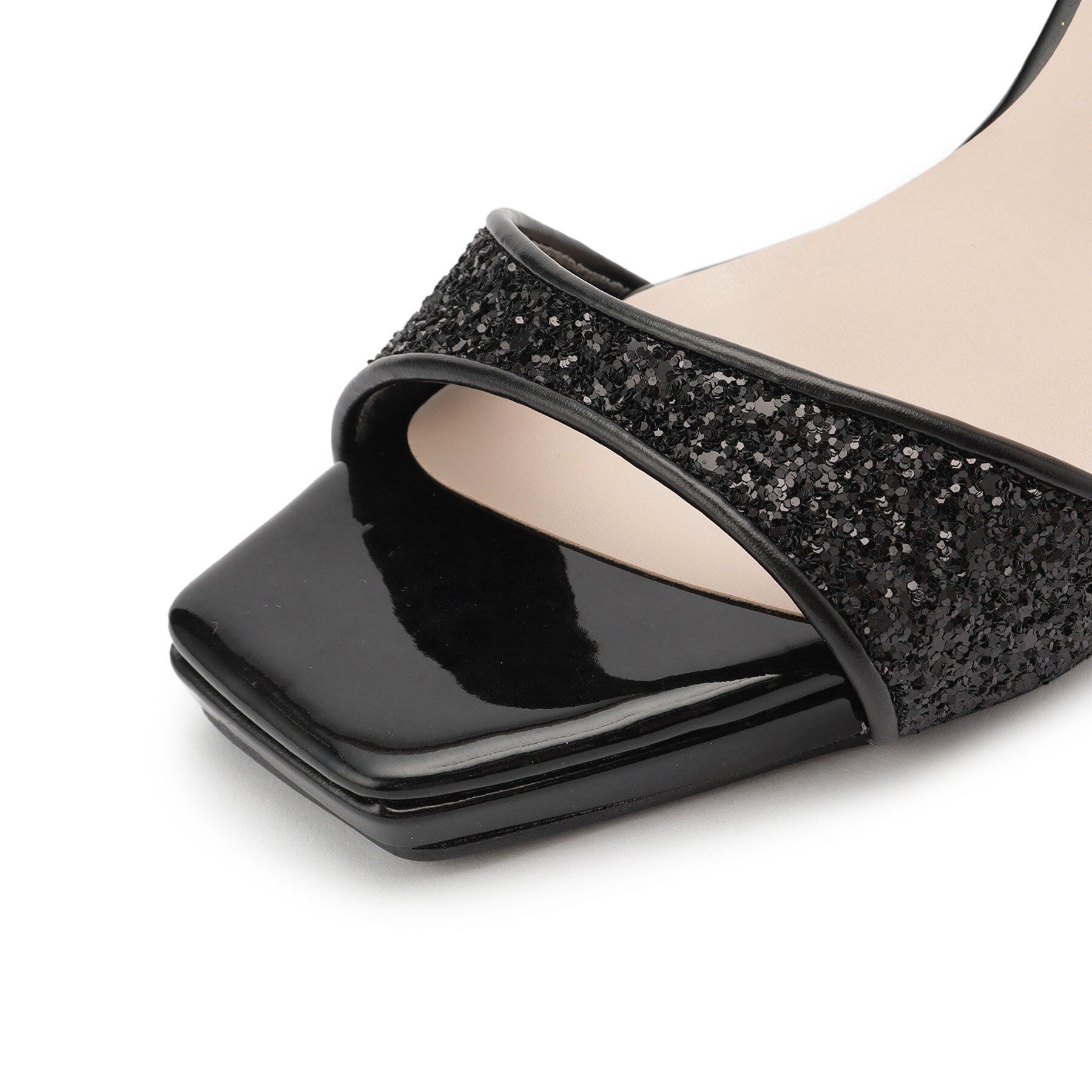 ESPERANZA「スクエアトゥグリッターミュール」|サンダル|