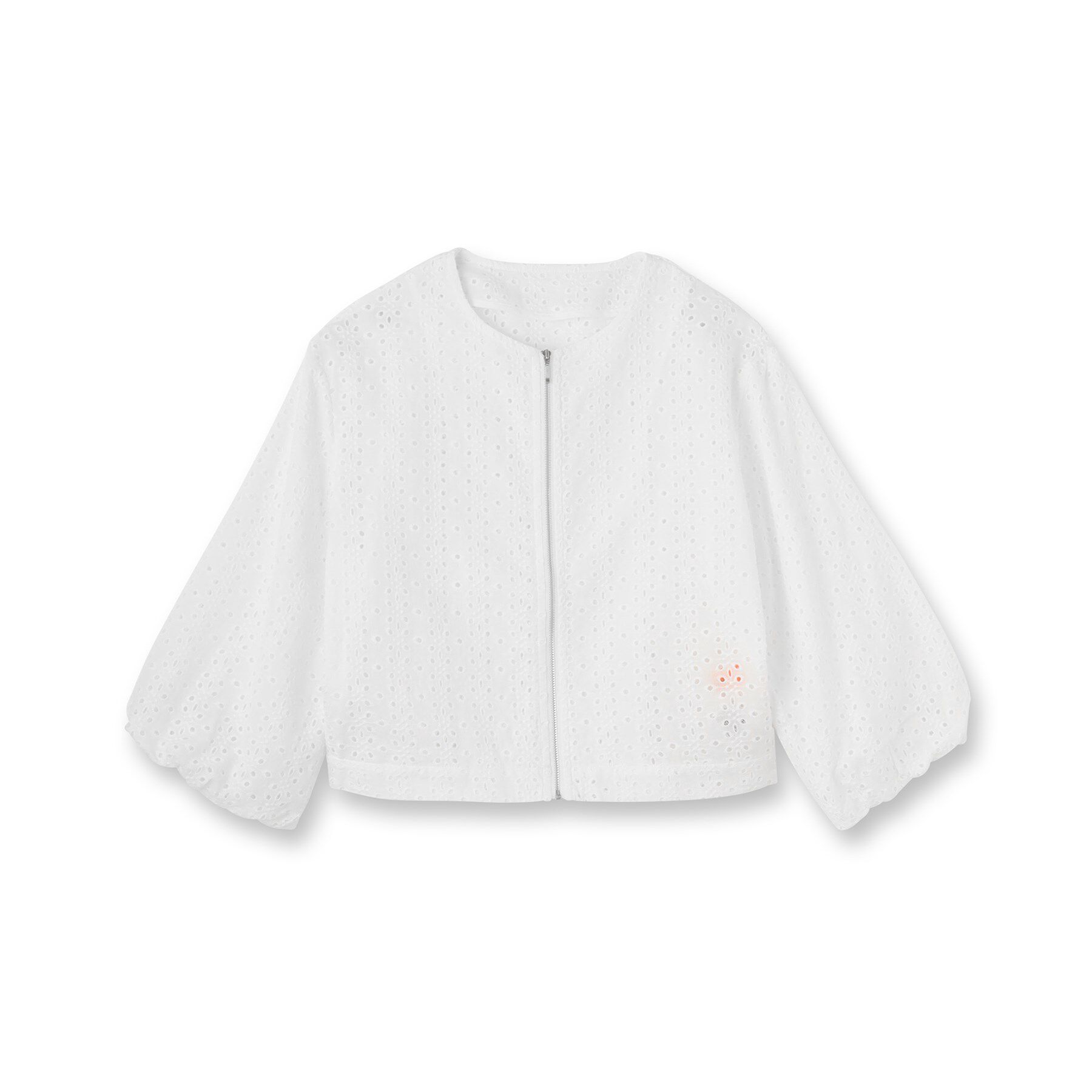 SunaUna「【使えるモノトーン／パフスリーブ】レースブルゾン」|ブルゾン・スタジャン|