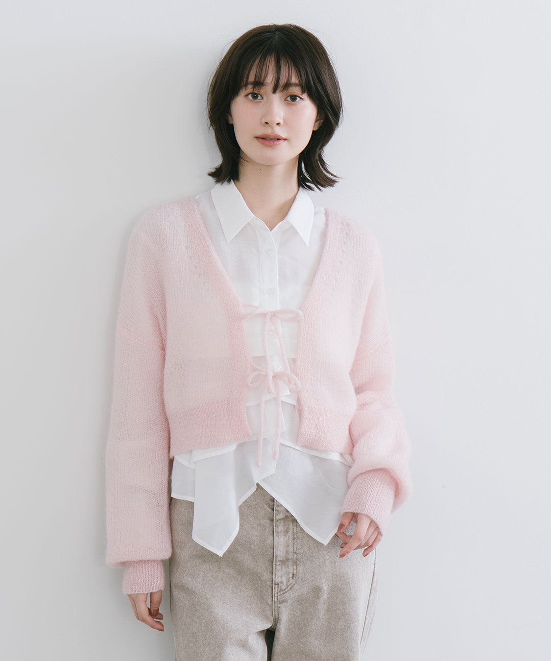 COCO DEAL「モヘアニットリボンカーディガン」|ニット・セーター|