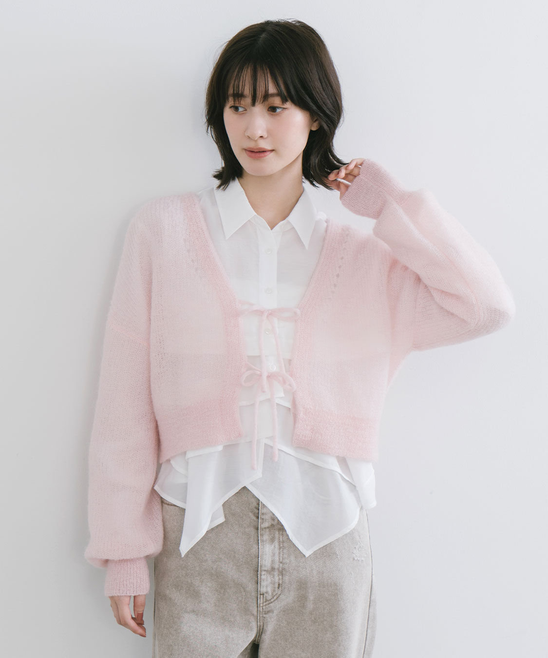 COCO DEAL「モヘアニットリボンカーディガン」|ニット・セーター|