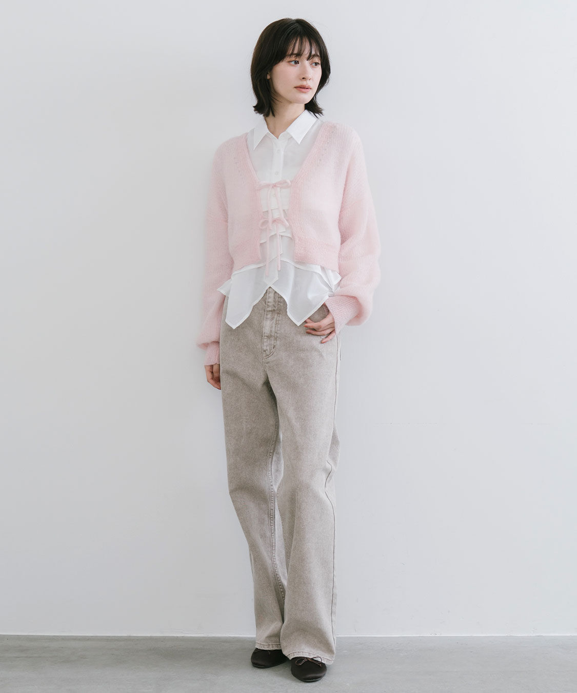 COCO DEAL「モヘアニットリボンカーディガン」|ニット・セーター|