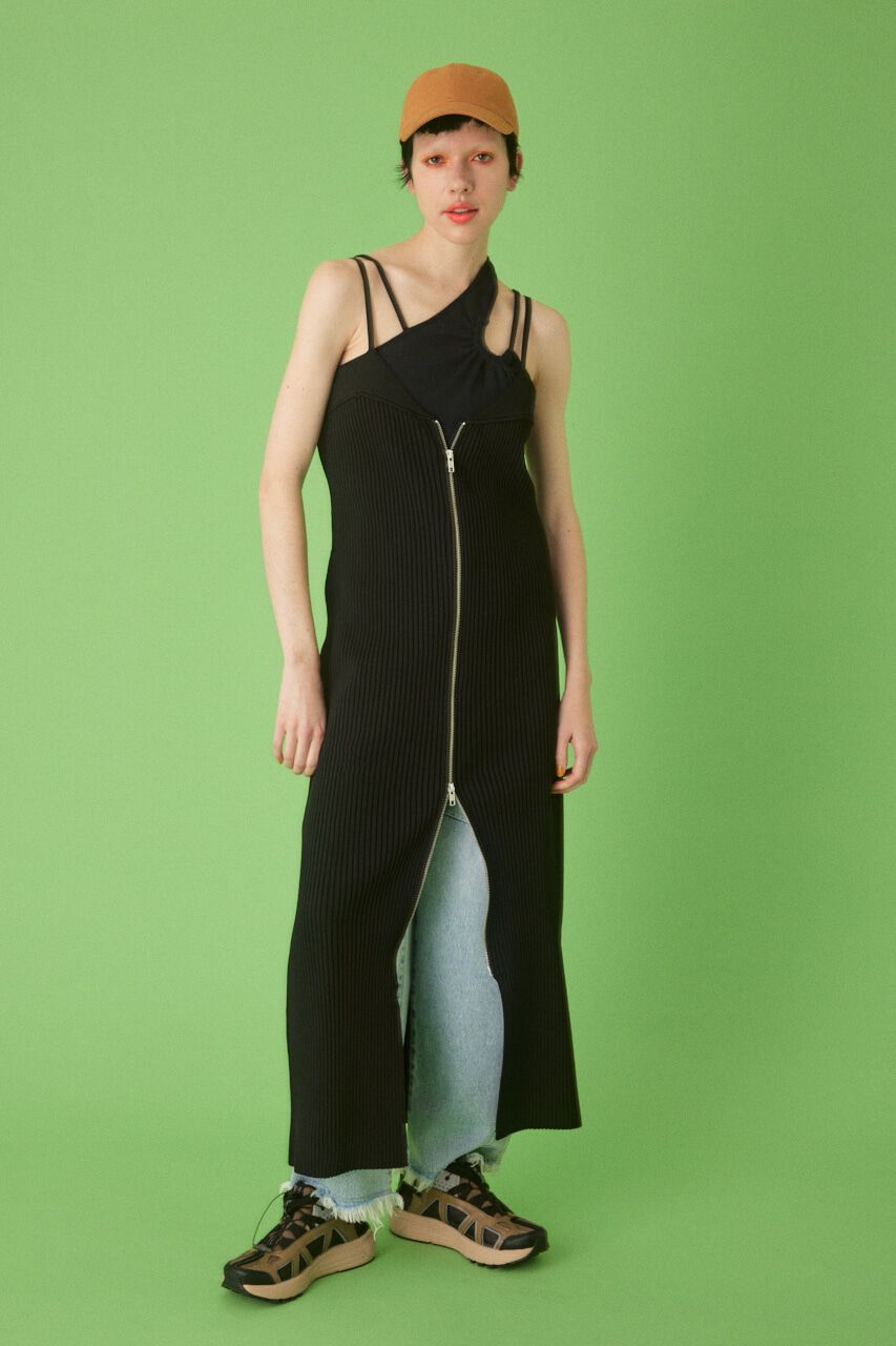 HeRIN.CYE「Zip knit dress」|ワンピース|BLK