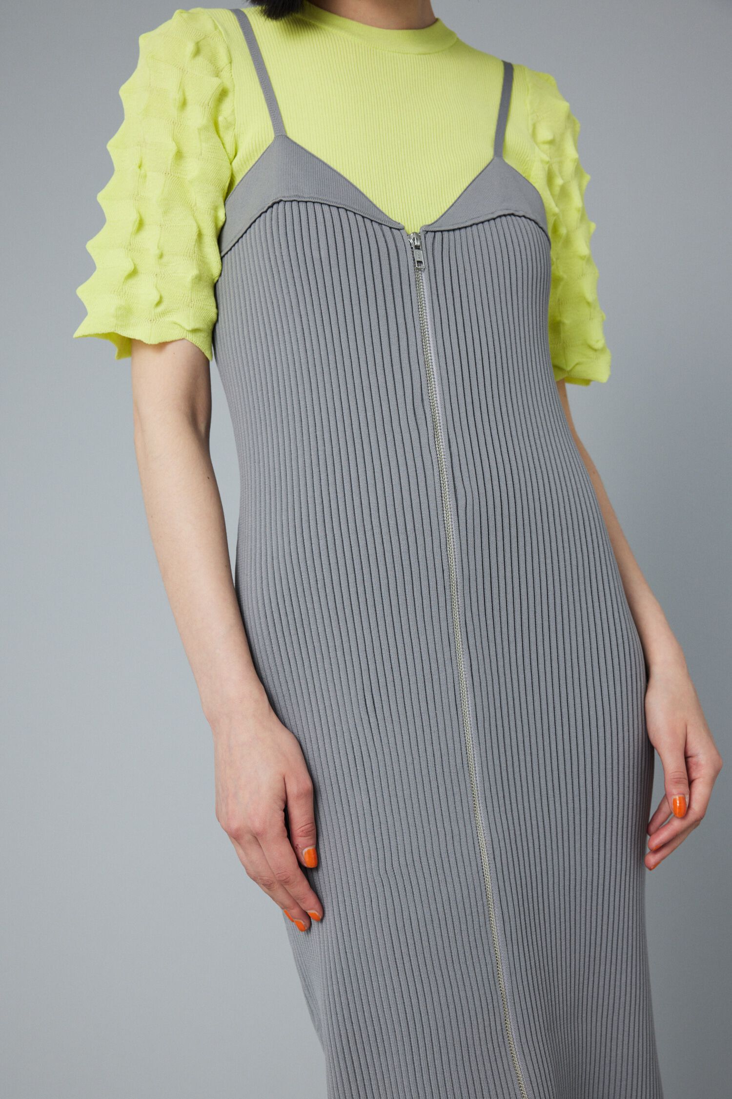 HeRIN.CYE「Zip knit dress」|ワンピース|
