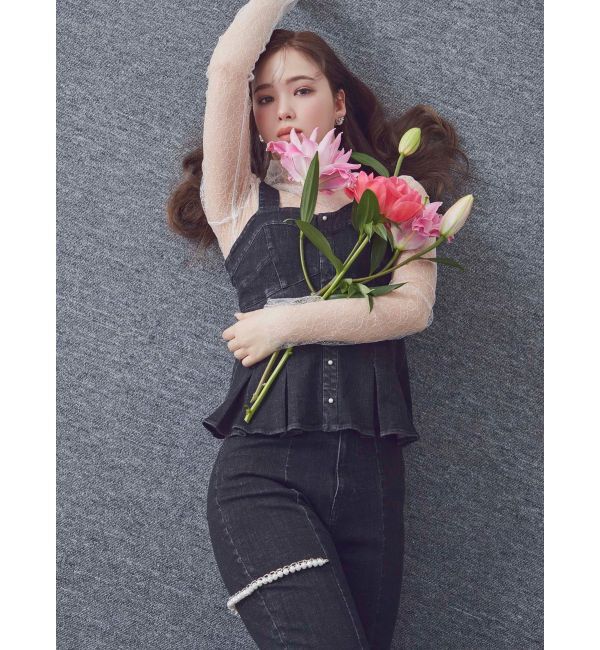 CALNAMUR「パールチェーンフレアデニム」|その他|