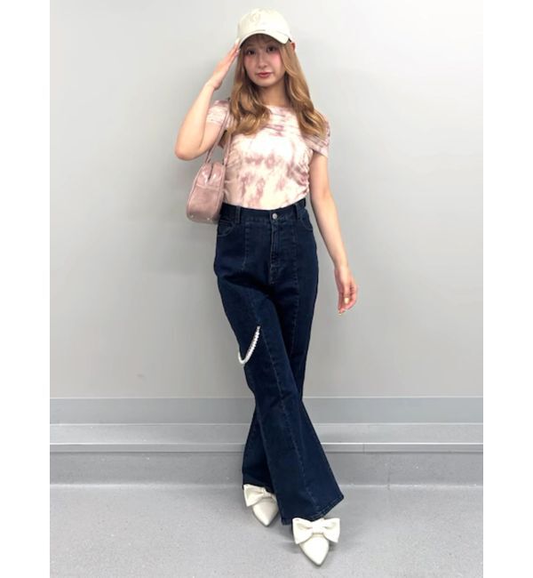 CALNAMUR「パールチェーンフレアデニム」|その他|