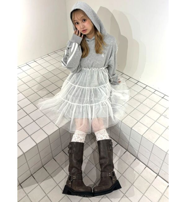 CALNAMUR「2WAYチュールオーバースウェットワンピース」|ワンピース|