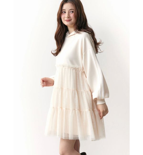 CALNAMUR「2WAYチュールオーバースウェットワンピース」|ワンピース|