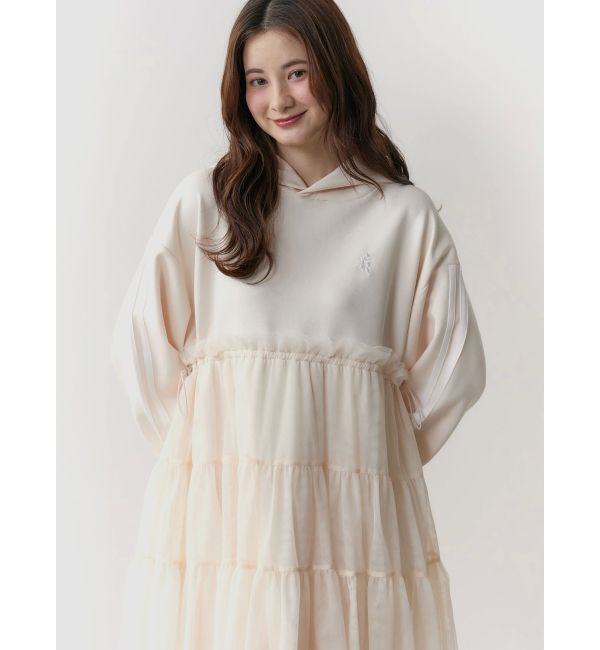 CALNAMUR「2WAYチュールオーバースウェットワンピース」|ワンピース|