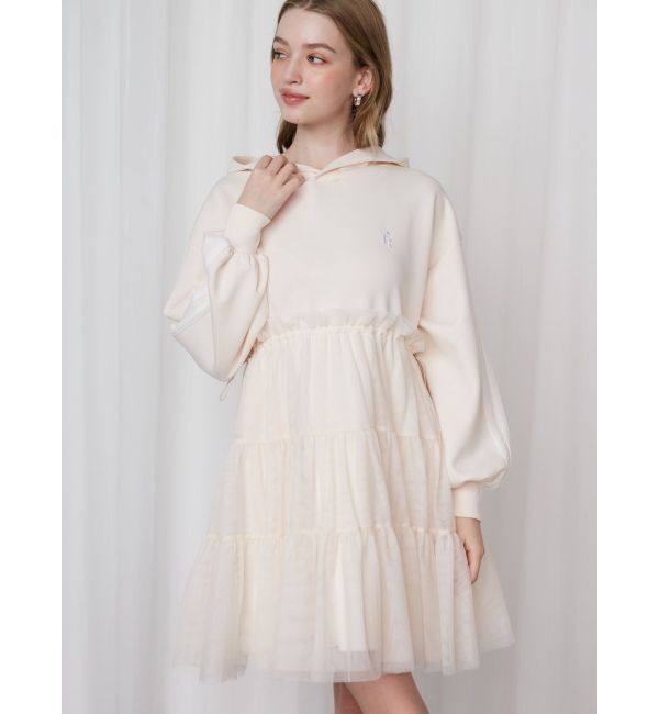 CALNAMUR「2WAYチュールオーバースウェットワンピース」|ワンピース|