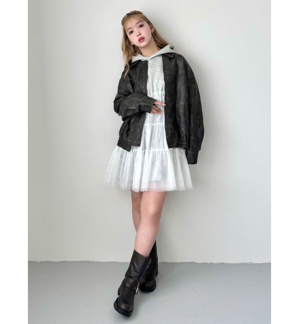 CALNAMUR「2WAYチュールオーバースウェットワンピース」|ワンピース|