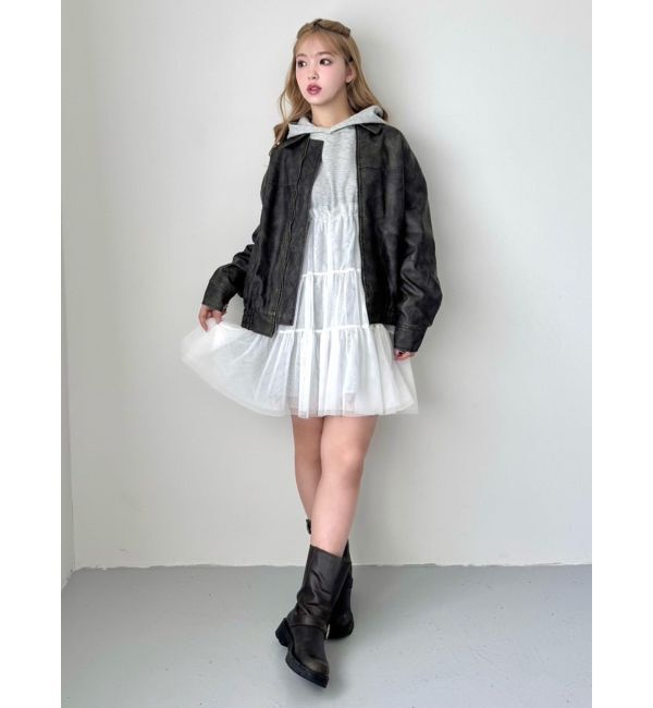 CALNAMUR「2WAYチュールオーバースウェットワンピース」|ワンピース|