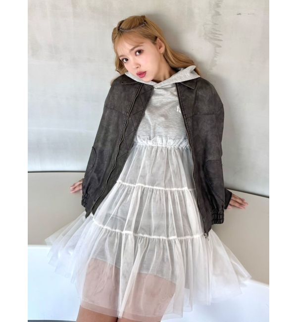 CALNAMUR「2WAYチュールオーバースウェットワンピース」|ワンピース|