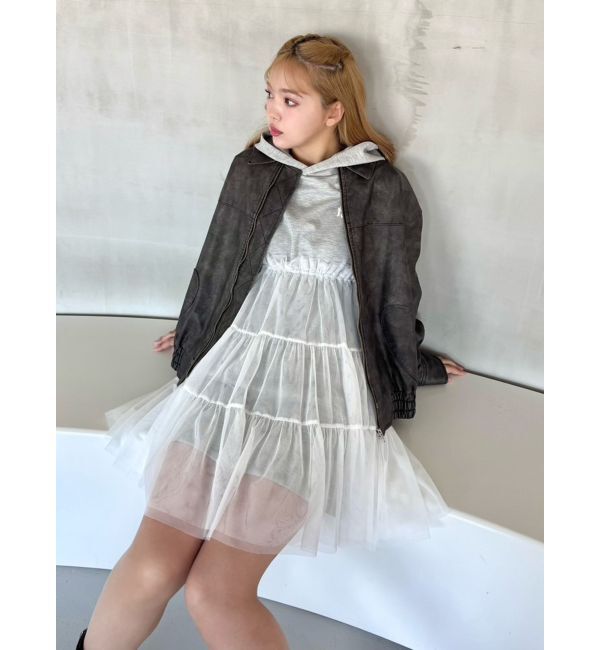 CALNAMUR「2WAYチュールオーバースウェットワンピース」|ワンピース|