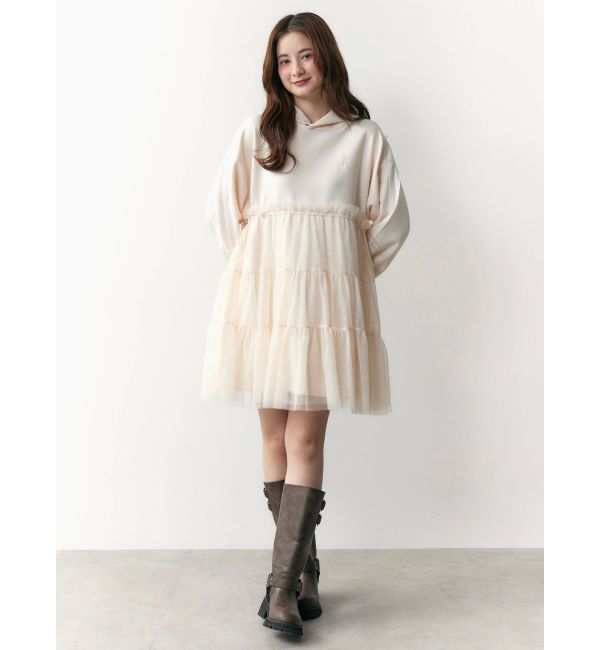 CALNAMUR「2WAYチュールオーバースウェットワンピース」|ワンピース|