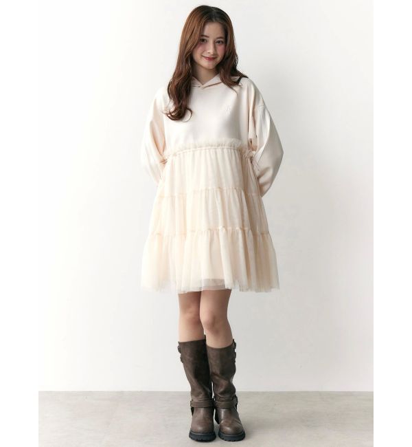 CALNAMUR「2WAYチュールオーバースウェットワンピース」|ワンピース|
