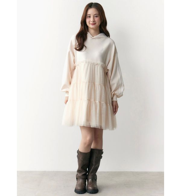 CALNAMUR「2WAYチュールオーバースウェットワンピース」|ワンピース|