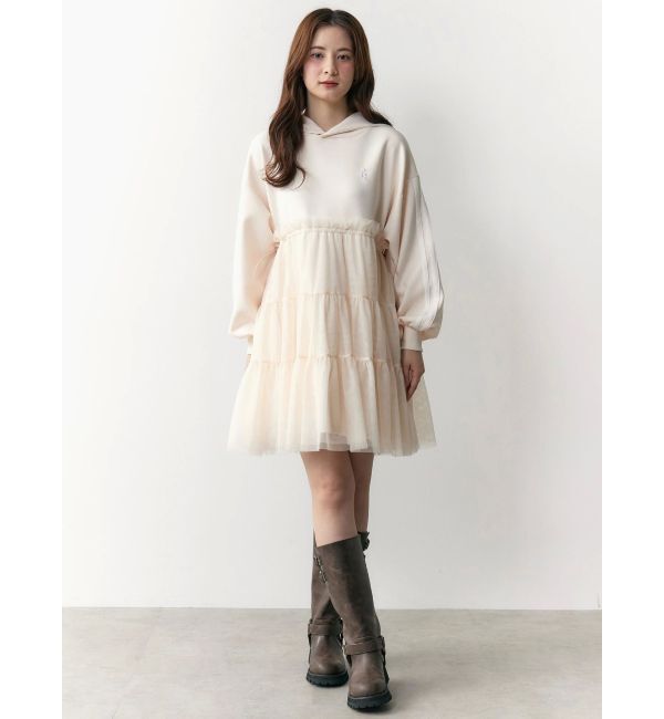 CALNAMUR「2WAYチュールオーバースウェットワンピース」|ワンピース|