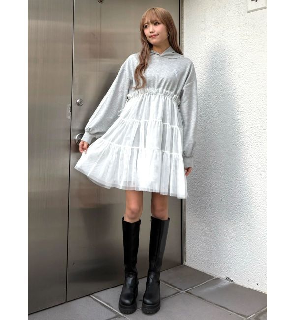 CALNAMUR「2WAYチュールオーバースウェットワンピース」|ワンピース|