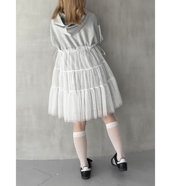 CALNAMUR「2WAYチュールオーバースウェットワンピース」|ワンピース|