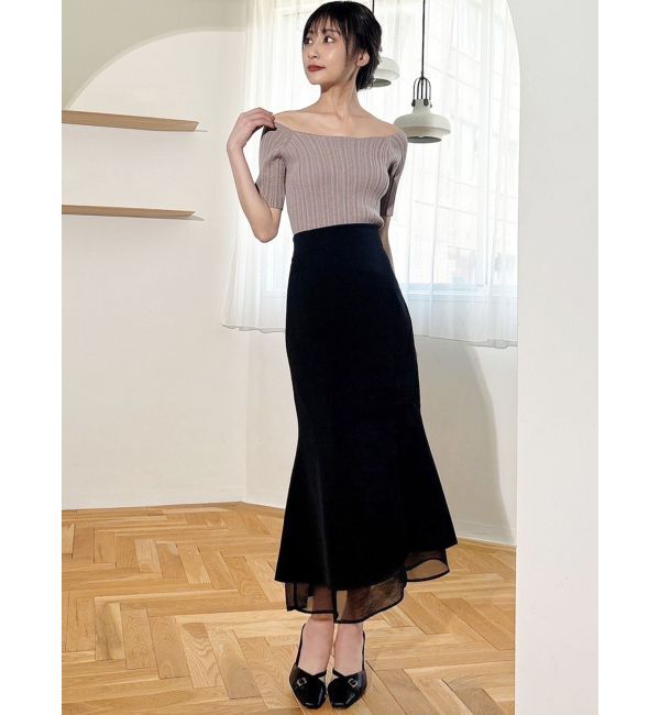 RESEXXY「オフショルリブニットトップス」|ニット・セーター|