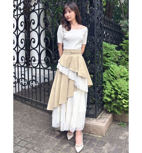 RESEXXY「オフショルリブニットトップス」|ニット・セーター|