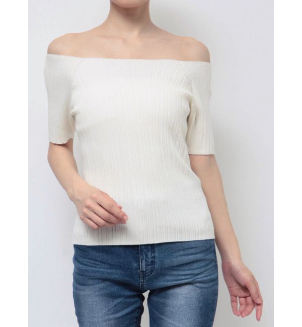 RESEXXY「オフショルリブニットトップス」|ニット・セーター|