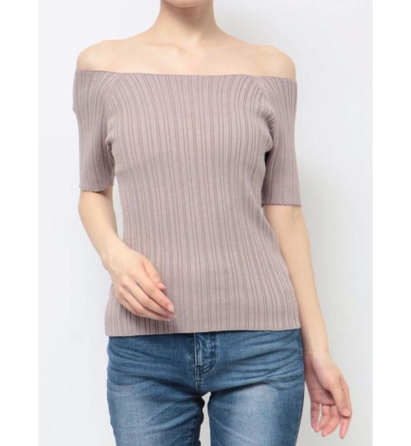RESEXXY「オフショルリブニットトップス」|ニット・セーター|