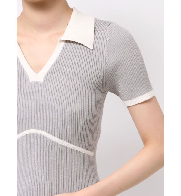 RESEXXY「バイカラーニットポロワンピース」|ワンピース|