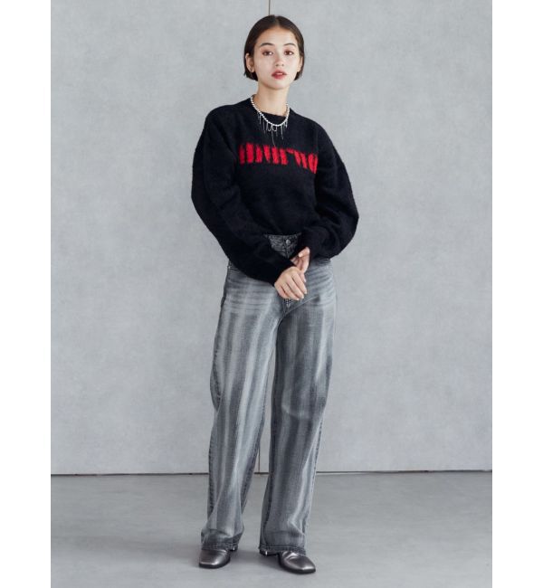 MURUA「ラウンドロゴシャギーニット」|ニット・セーター|